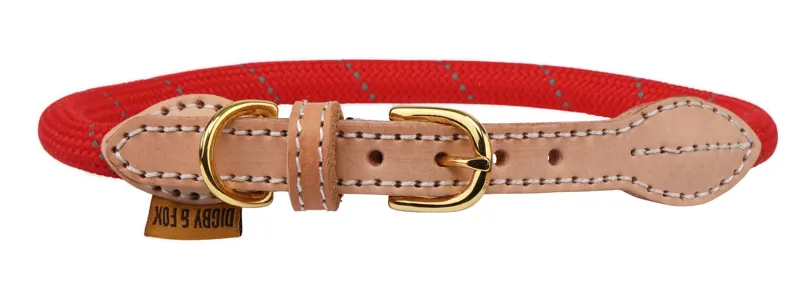 Digby and Fox Reflective Dog Collar in Scarlett