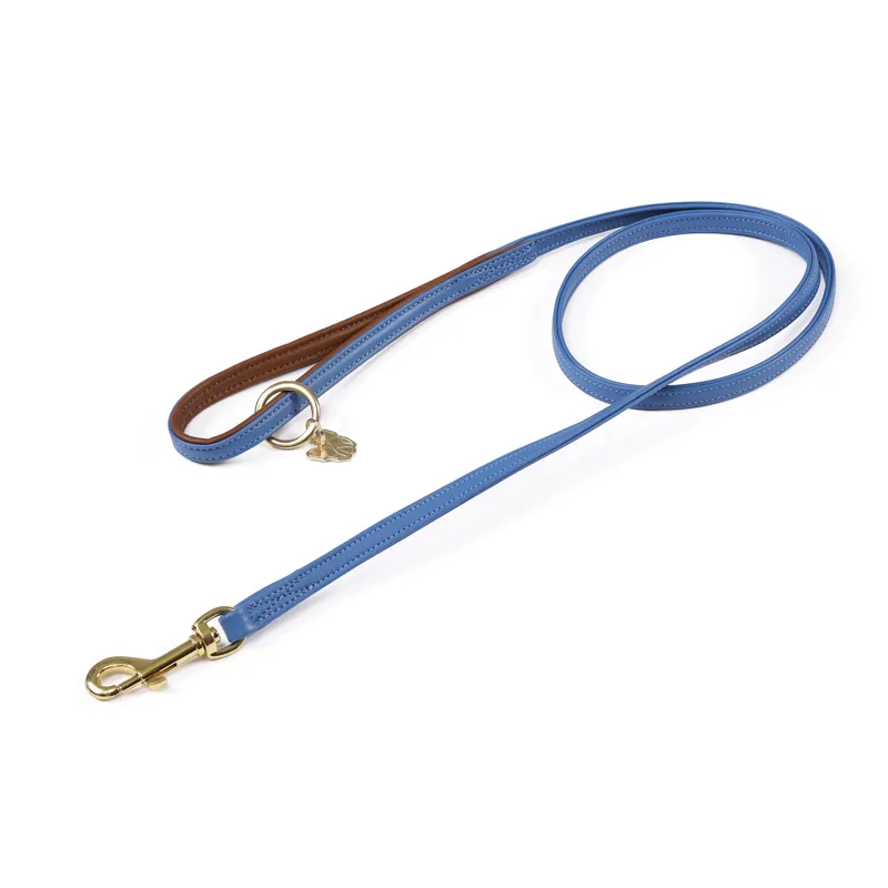 Digby and Fox 1.5cm Padded Leather Dog Lead in Royal