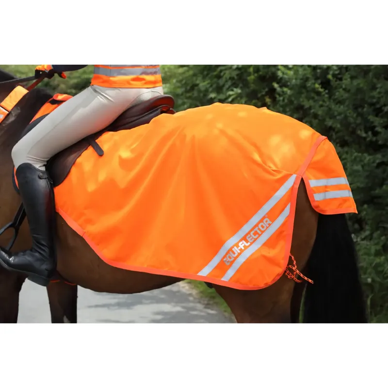 Shires EQUI-FLECTOR Waterproof Exercise Sheet - Orange